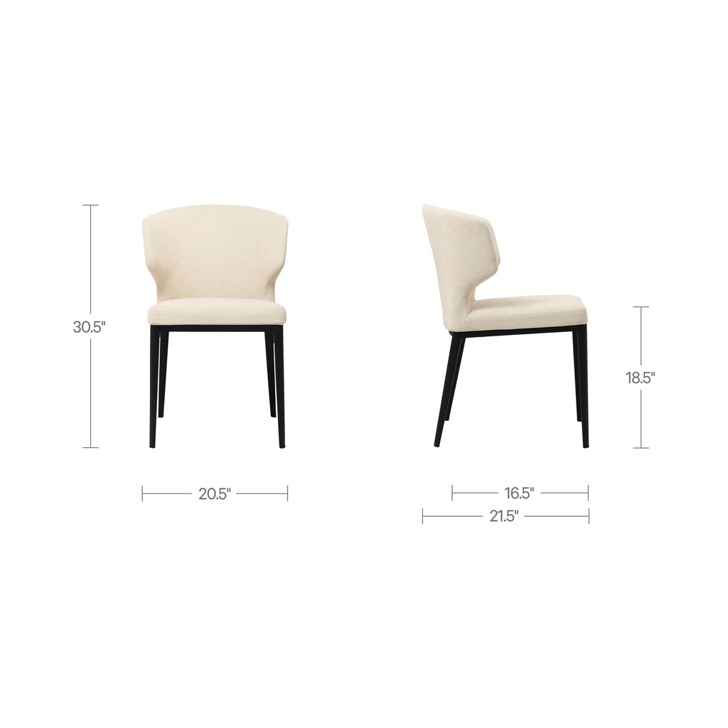 Delaney Dining Chair Warm Beige-Set of Two - 8