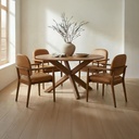 Norrie Dining Chair Brown Leather - 6