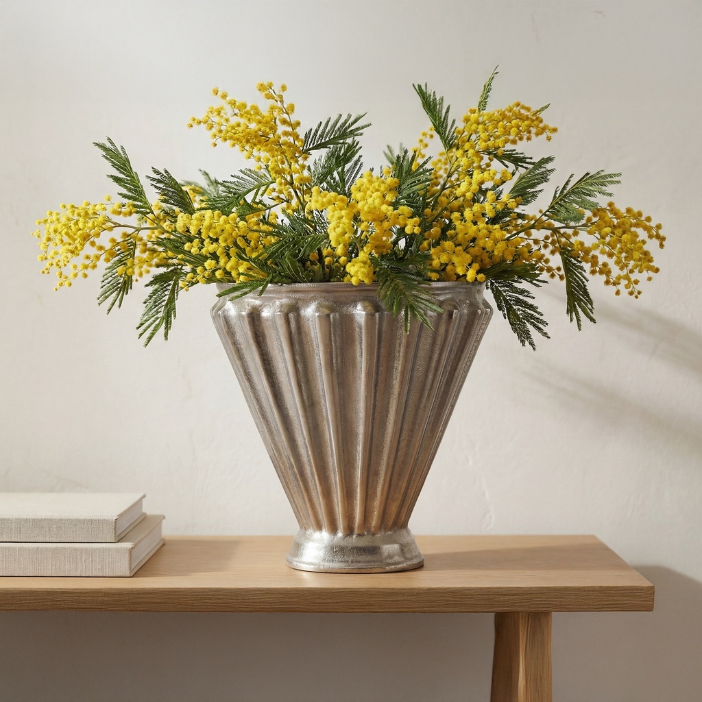 Jade Vase Aged Pewter Cast Aluminum - 4