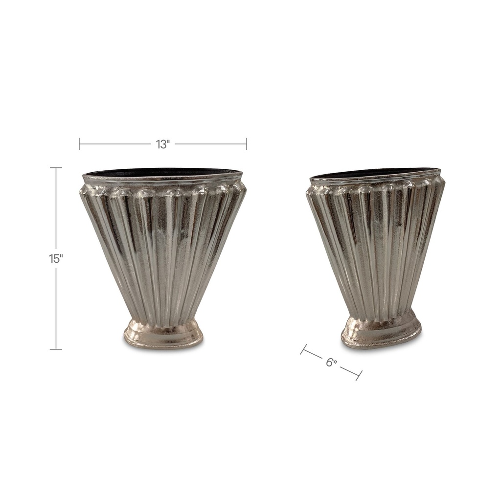 Jade Vase Aged Pewter Cast Aluminum - 5