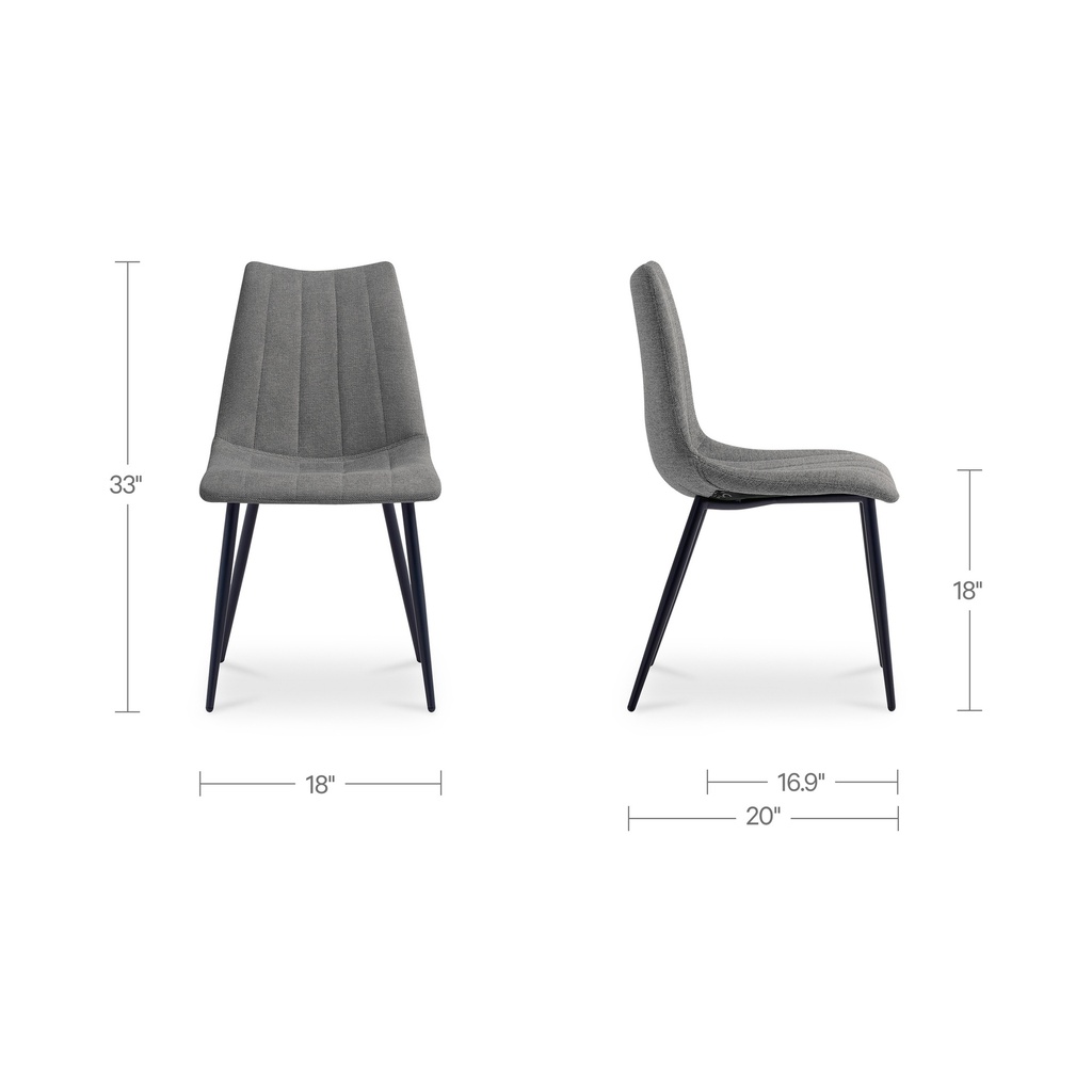 Alibi Dining Chair Dark Grey-Set of Two - 7