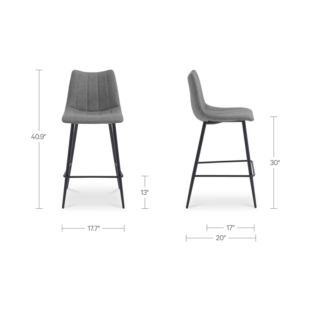 Alibi Bar Stool Dark Grey-Set of Two - 6