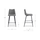 Alibi Bar Stool Dark Grey-Set of Two - 6