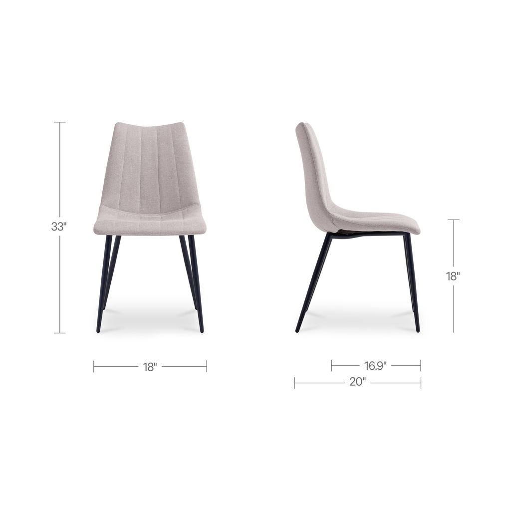 Alibi Dining Chair Beige-Set of Two - 7