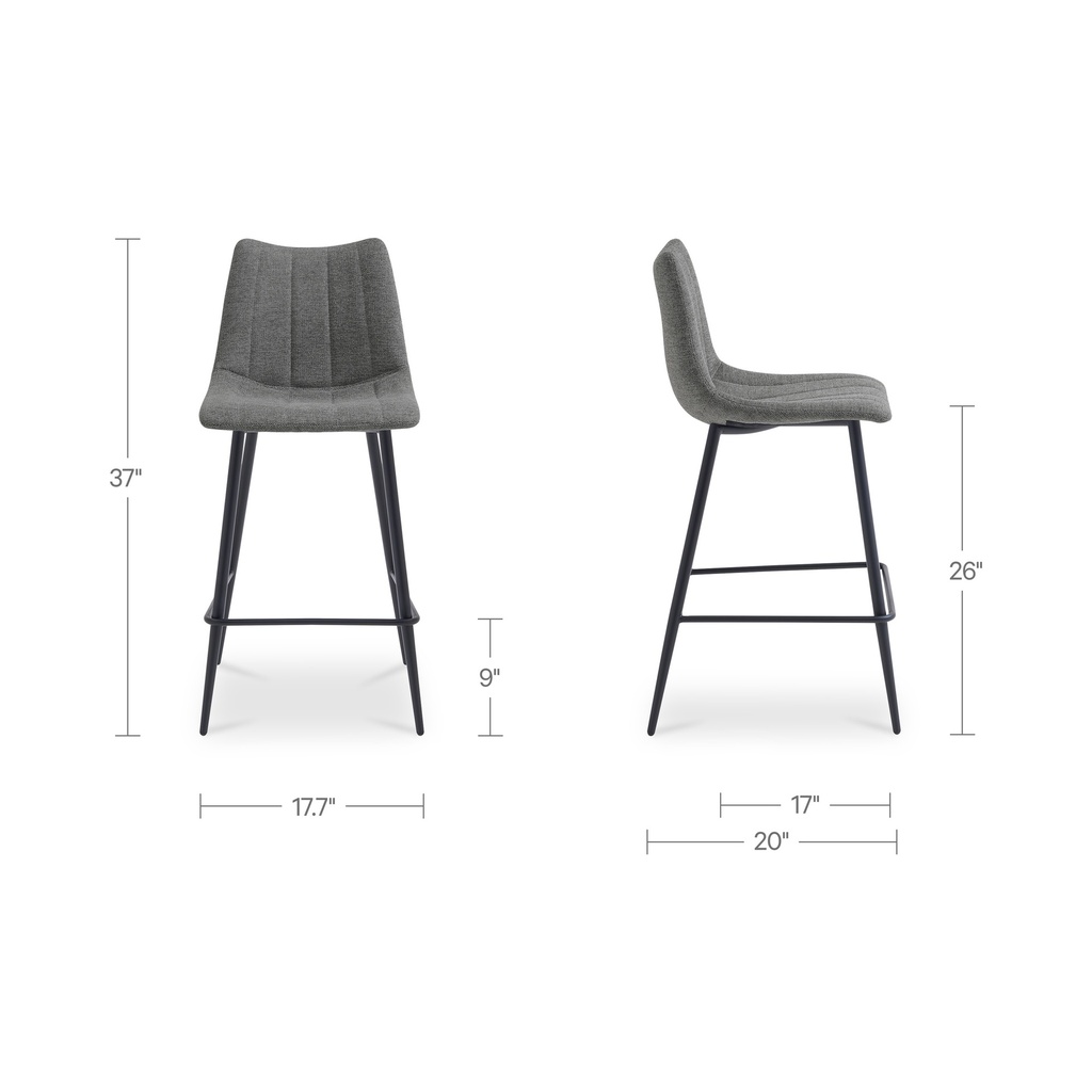 Alibi Counter Stool  Dark Grey-Set of Two - 7