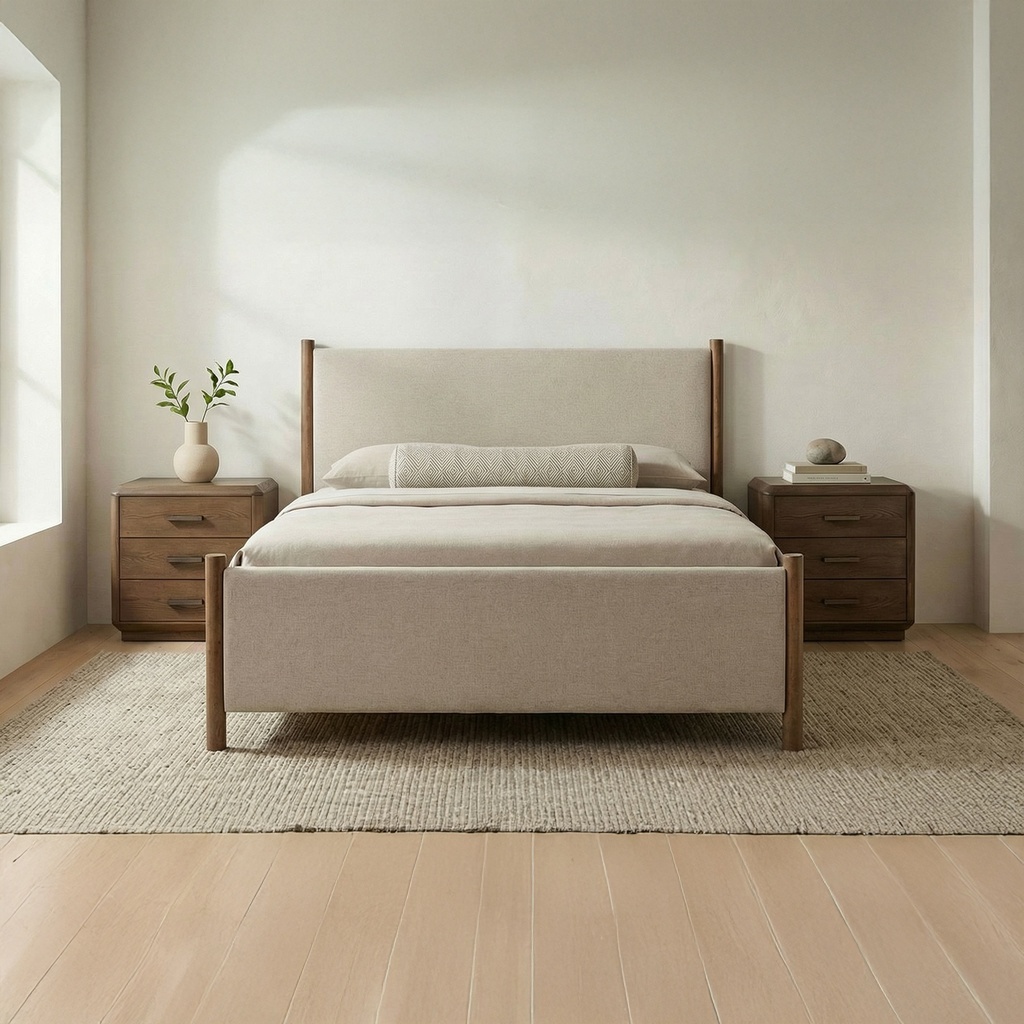 Warren Queen Bed Beige - 5