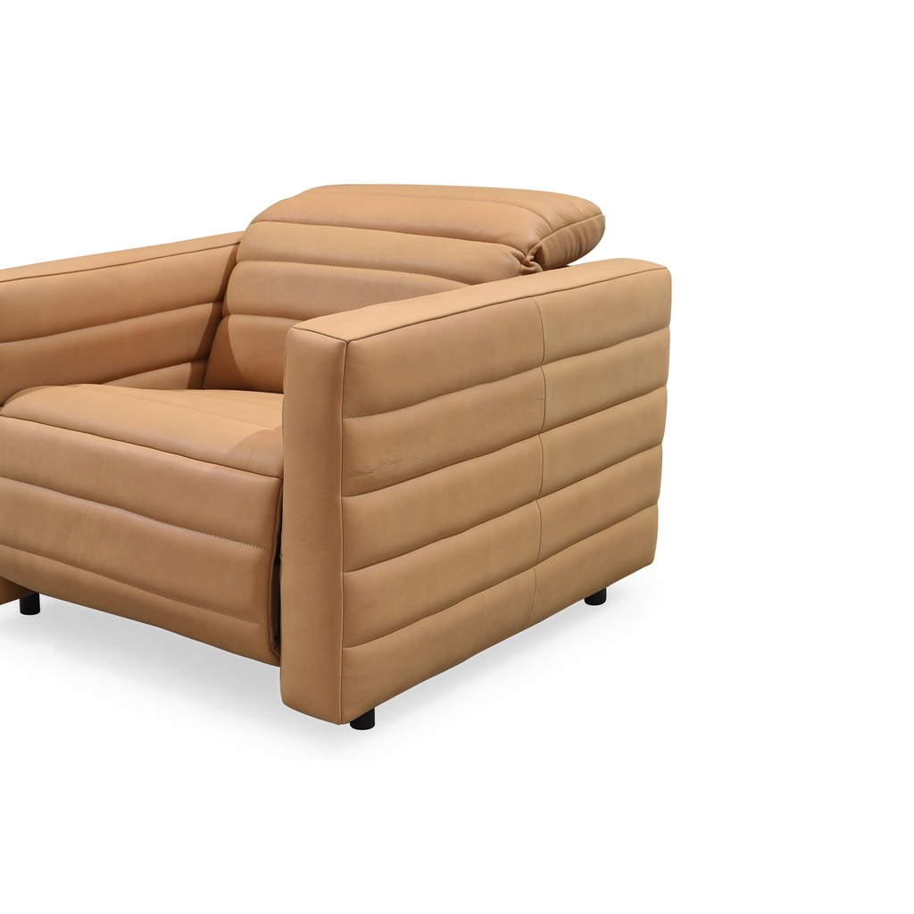 Juno Power Recliner Chair Tan Leather - 5