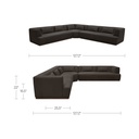 Clove L-Shaped Sectional Deep Brown - 5