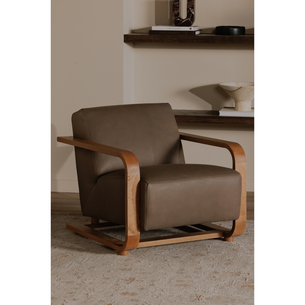 Eckersley Lounge Chair Cool Brown Leather - 7