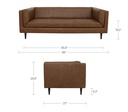 Woods Sofa Brown Leather - 7