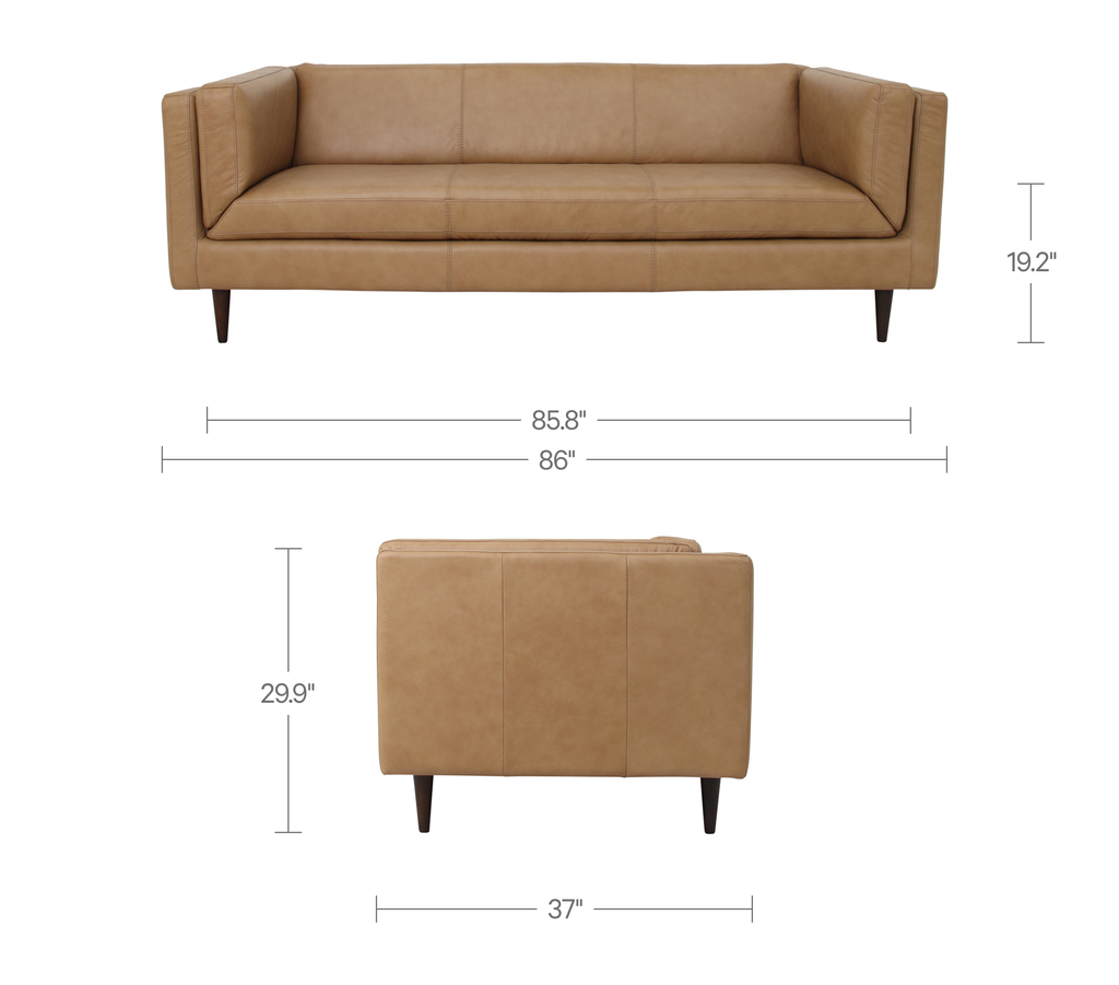Woods Sofa Tan Leather - 7