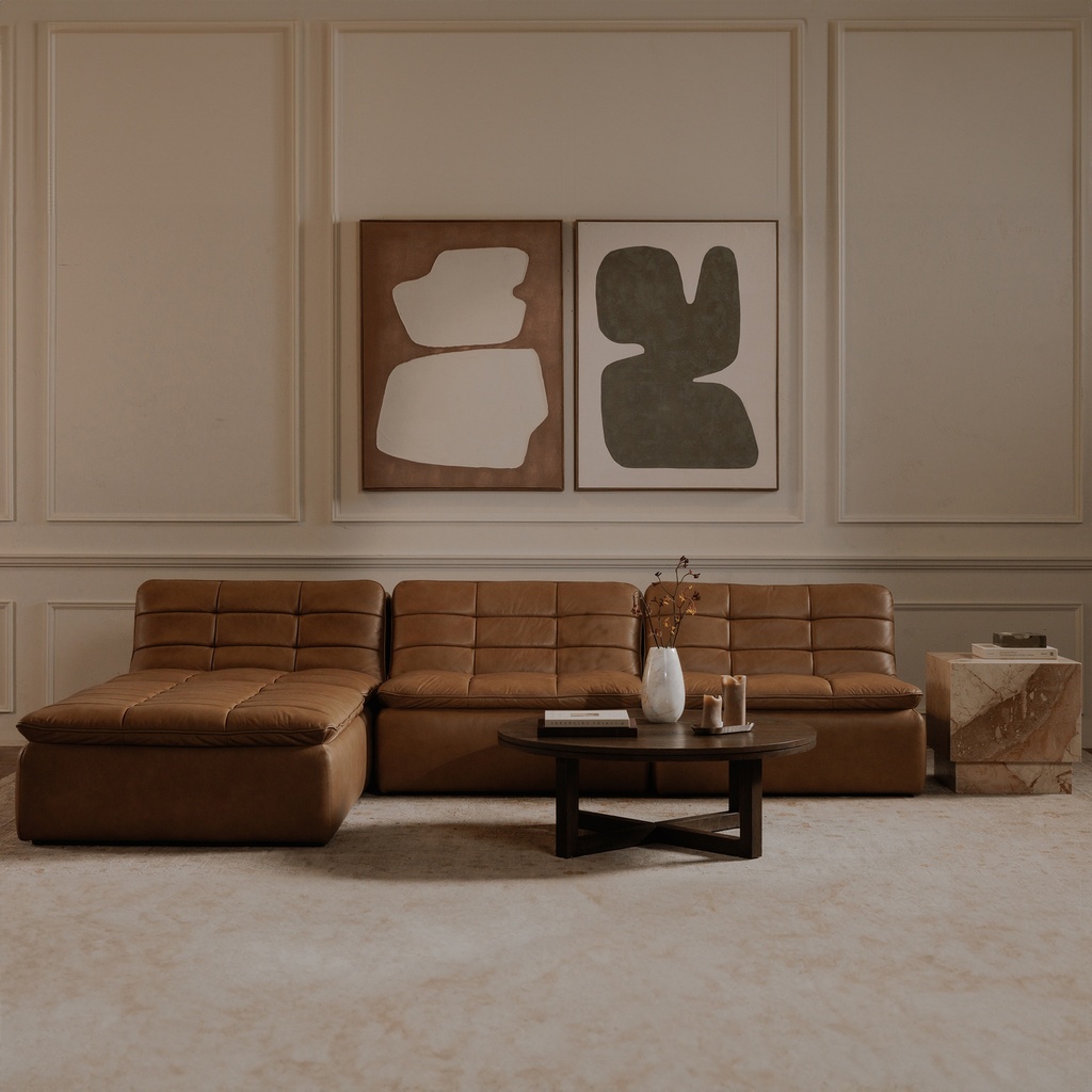 Lino Slipper Chair Tan Leather - 8