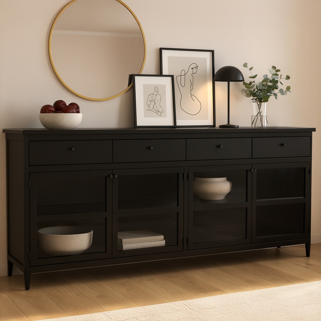 Henry Metal Sideboard Black - 7
