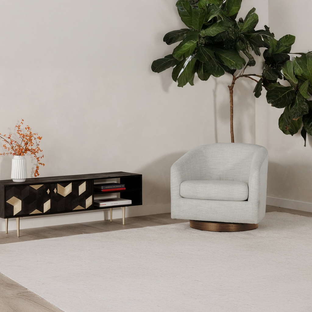 Oscy Swivel Chair Splashed White - 11