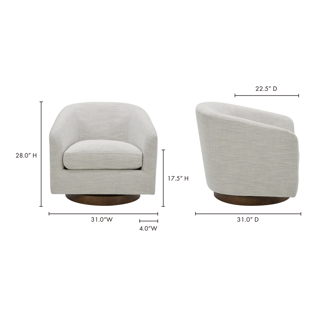 Oscy Swivel Chair Splashed White - 12