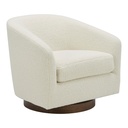 Oscy Swivel Chair Faux Shearling White - 1