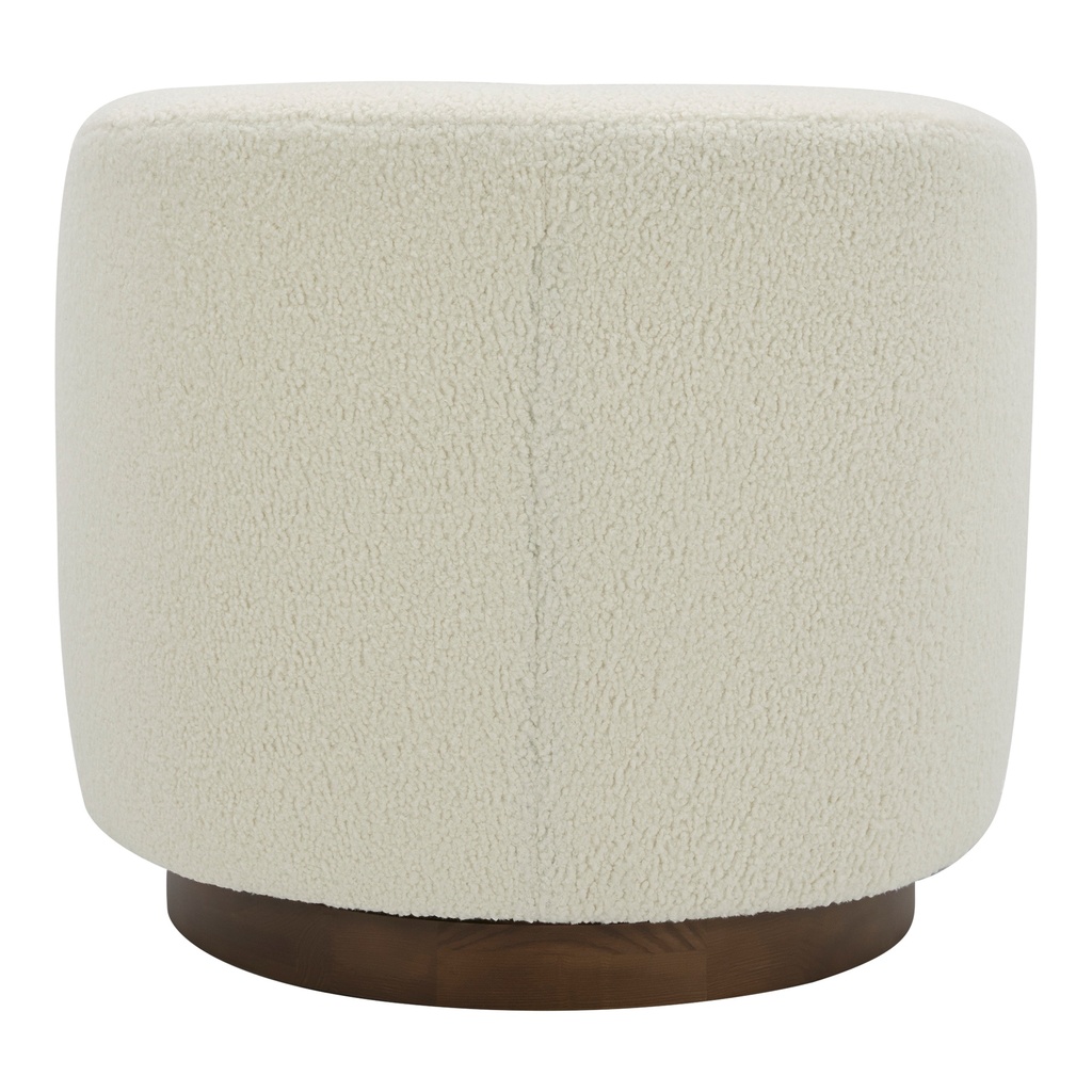 Oscy Swivel Chair Faux Shearling White - 3
