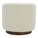 Oscy Swivel Chair Faux Shearling White - 3