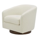 Oscy Swivel Chair Faux Shearling White - 4