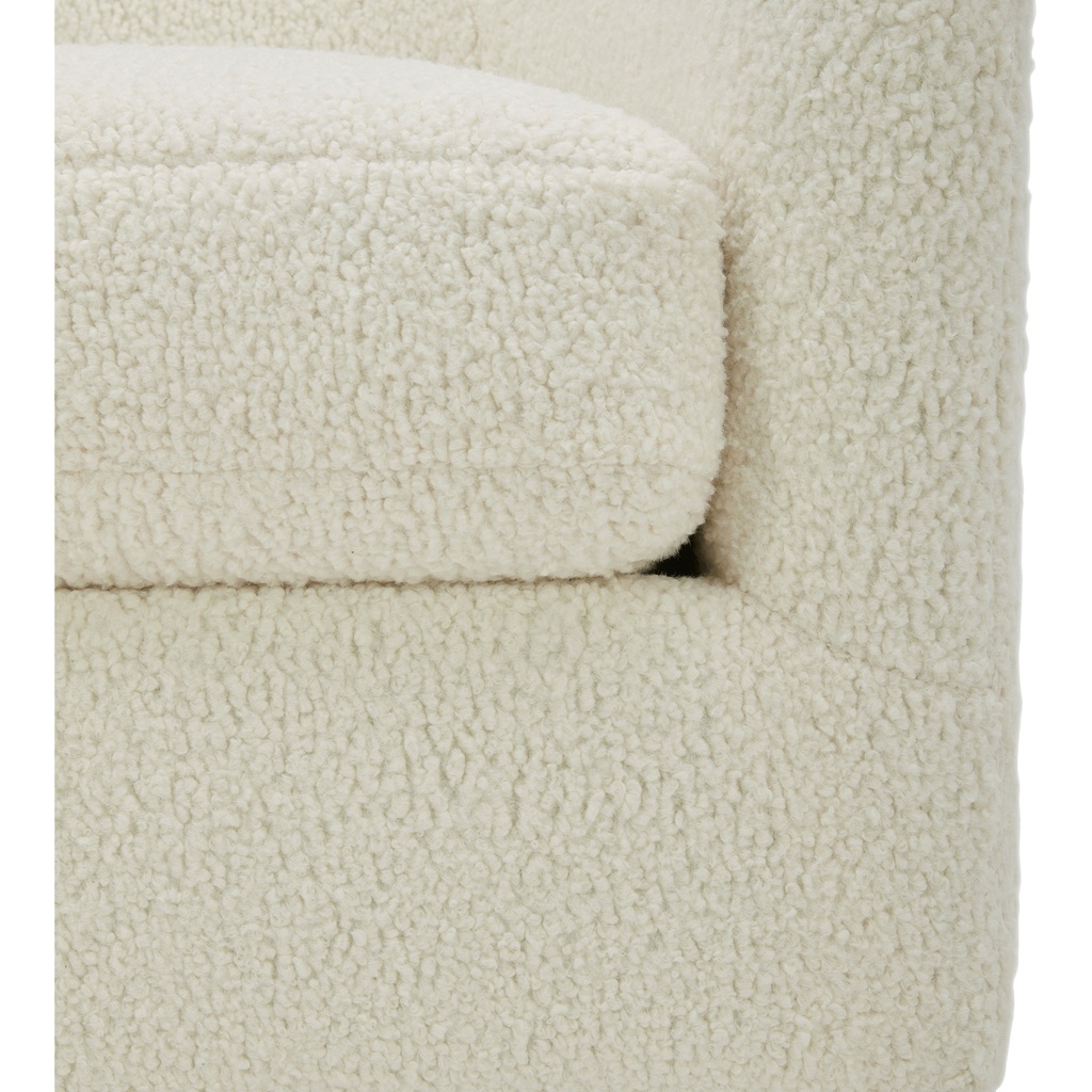 Oscy Swivel Chair Faux Shearling White - 6