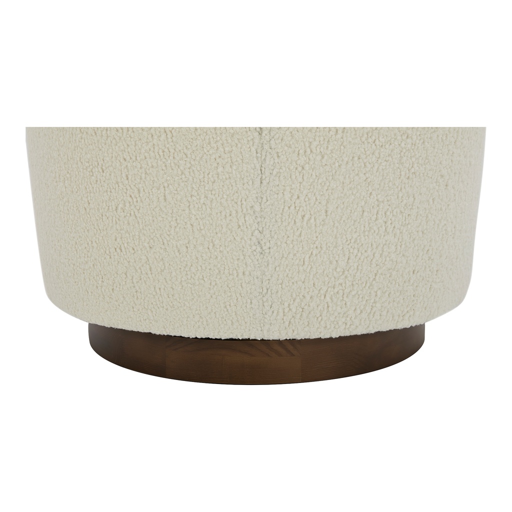 Oscy Swivel Chair Faux Shearling White - 9