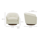 Oscy Swivel Chair Faux Shearling White - 13
