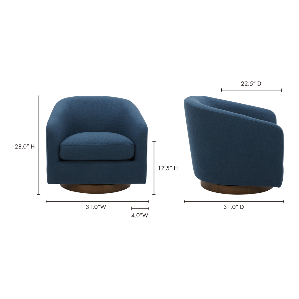Oscy Swivel Chair Dark Atlantic - 12