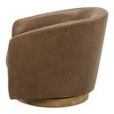 Oscy Leather Swivel Chair Tan - 2
