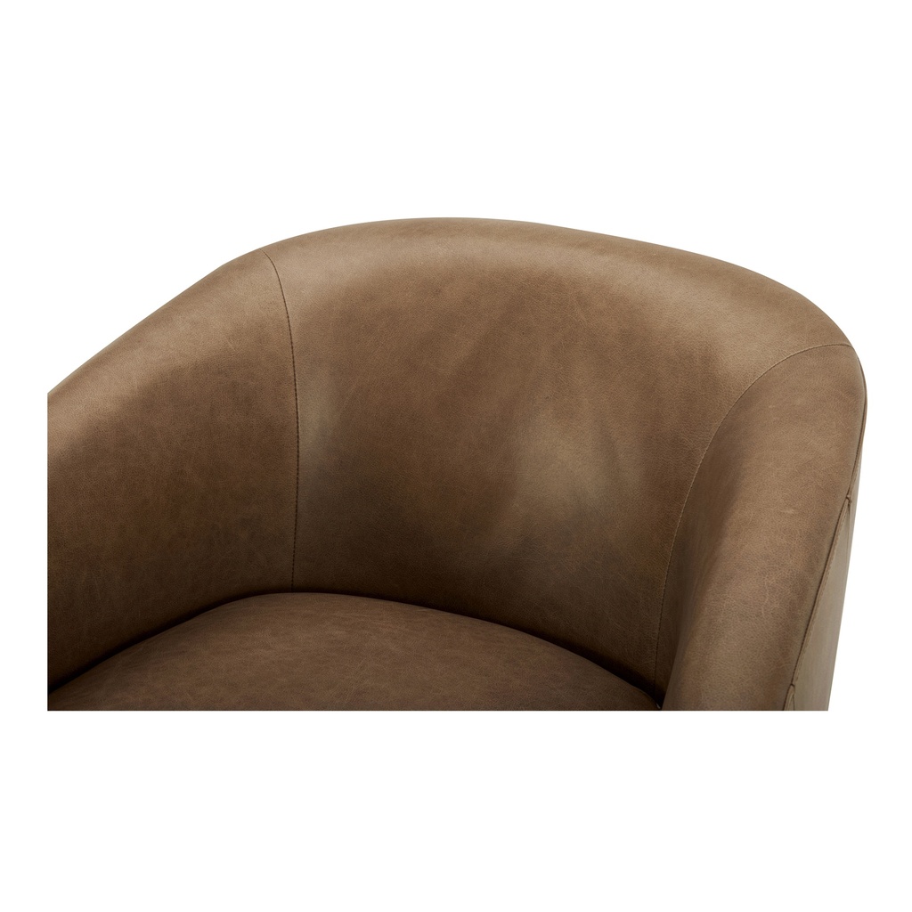 Oscy Leather Swivel Chair Tan - 5