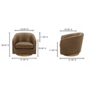 Oscy Leather Swivel Chair Tan - 9