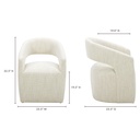 Barrow Rolling Dining Chair White Mist - 12