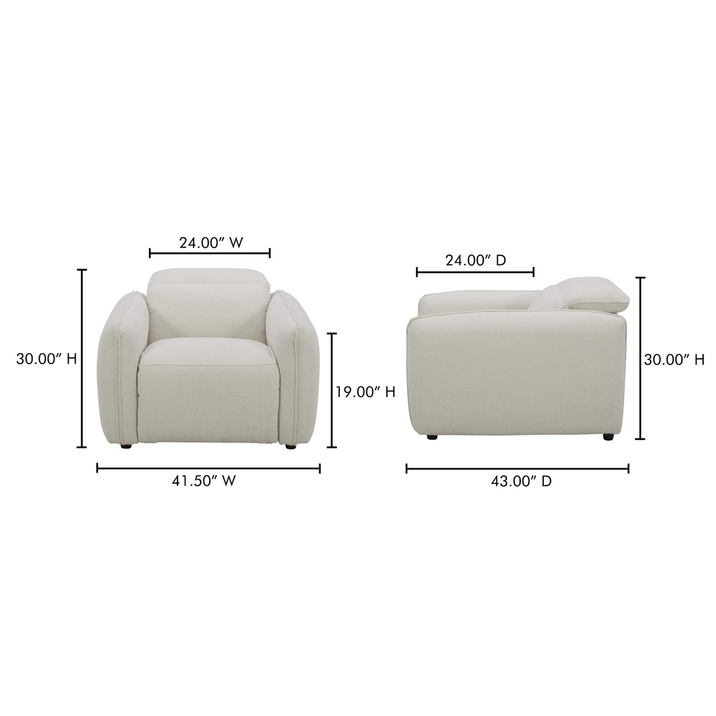 Eli Power Recliner Chair Warm White - 11