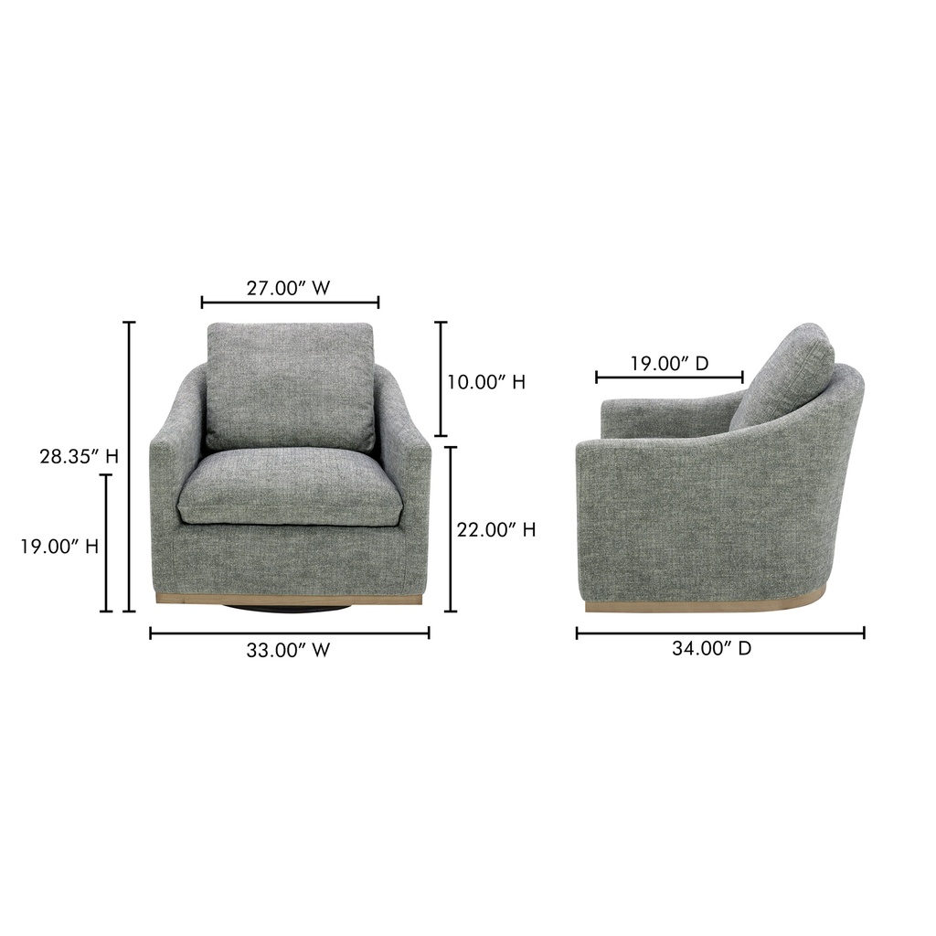 Linden Swivel Chair Slated Moss - 9