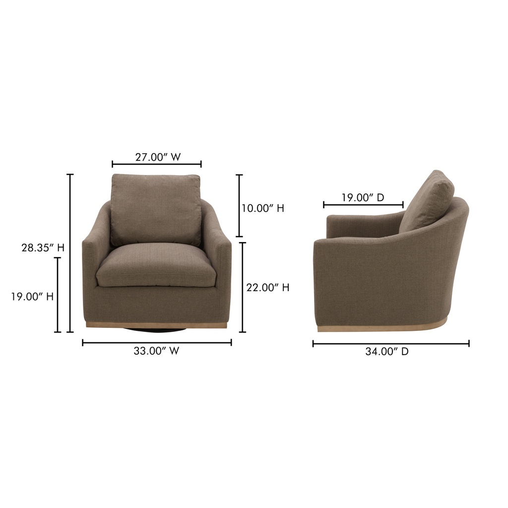 Linden Swivel Chair Soft Taupe - 9