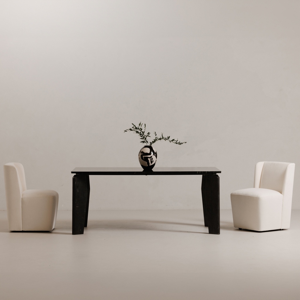 Cormac Rolling Dining Chair Cream - 4