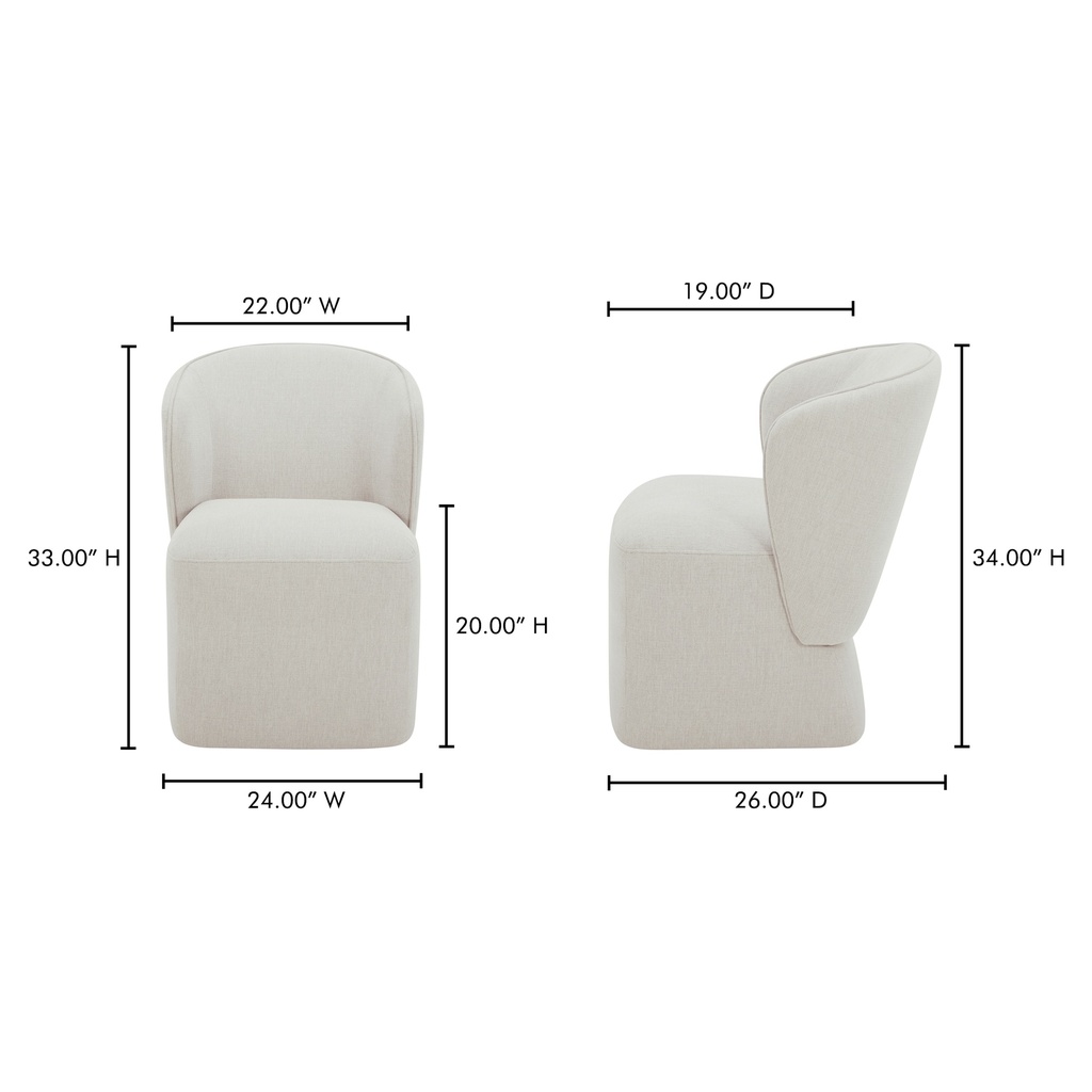 Larson Rolling Dining Chair Heather Grey - 5