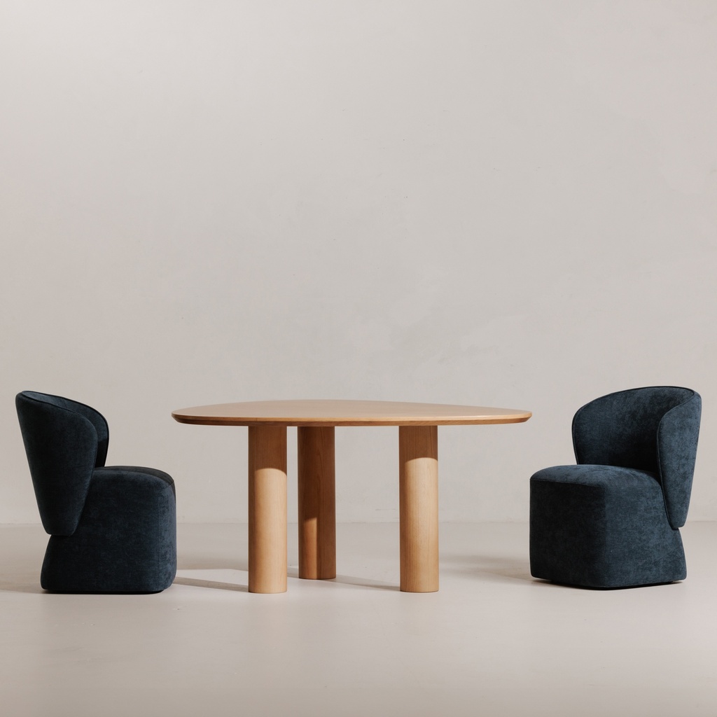 Larson Rolling Dining Chair Navy Blue - 4