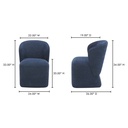 Larson Rolling Dining Chair Navy Blue - 5