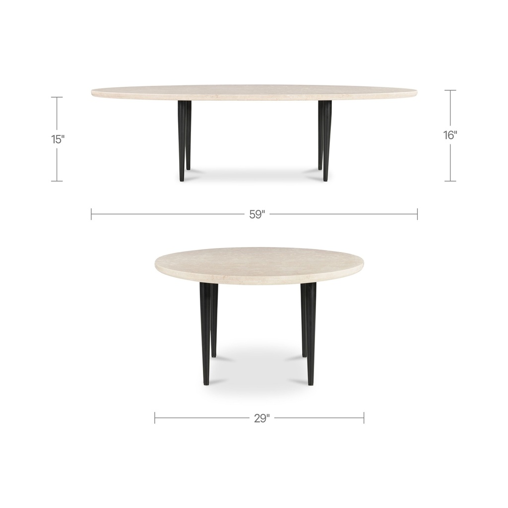 Winona Coffee Table Botticino Beige Marble - 11