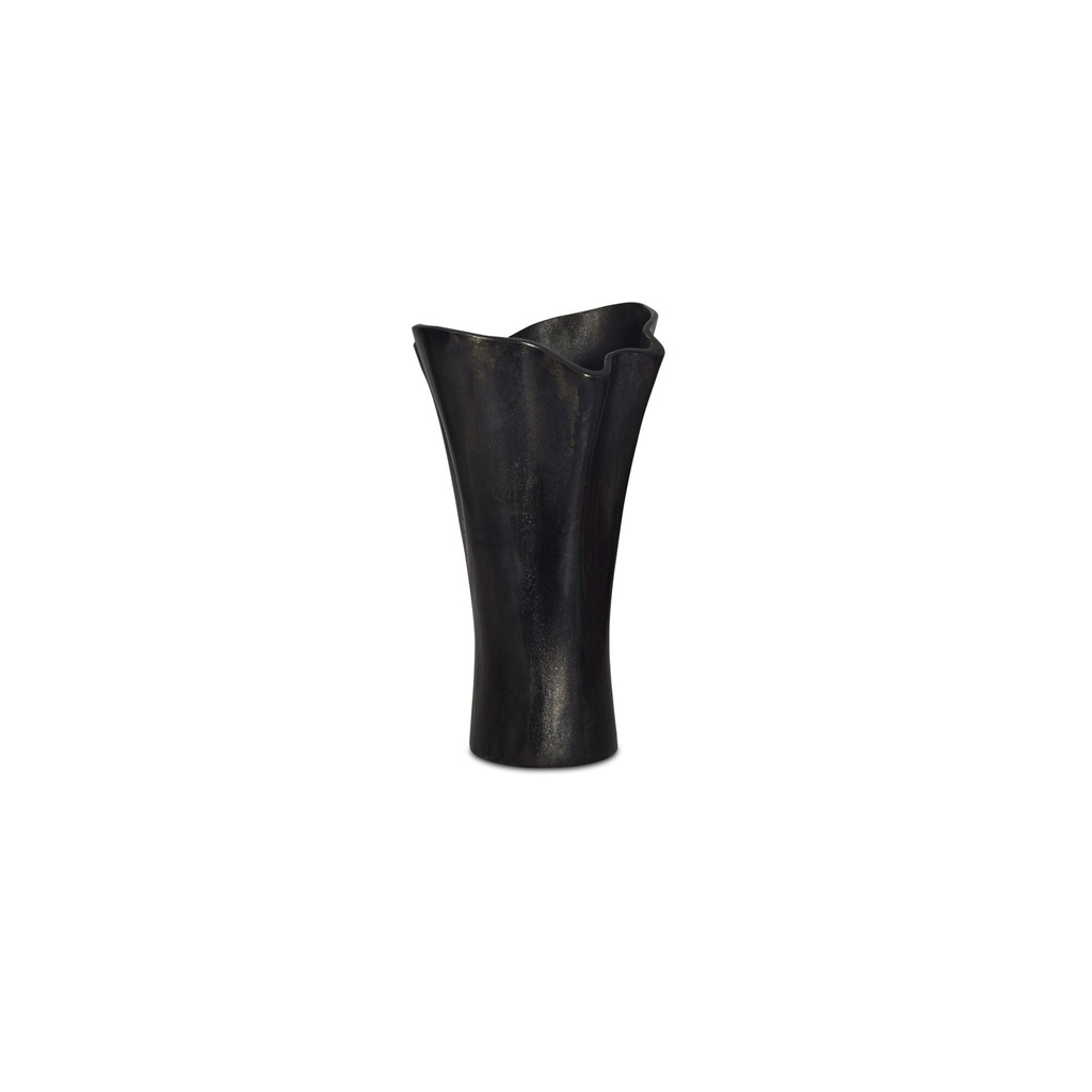 Yeri Cast Aluminum Vase Black - 1