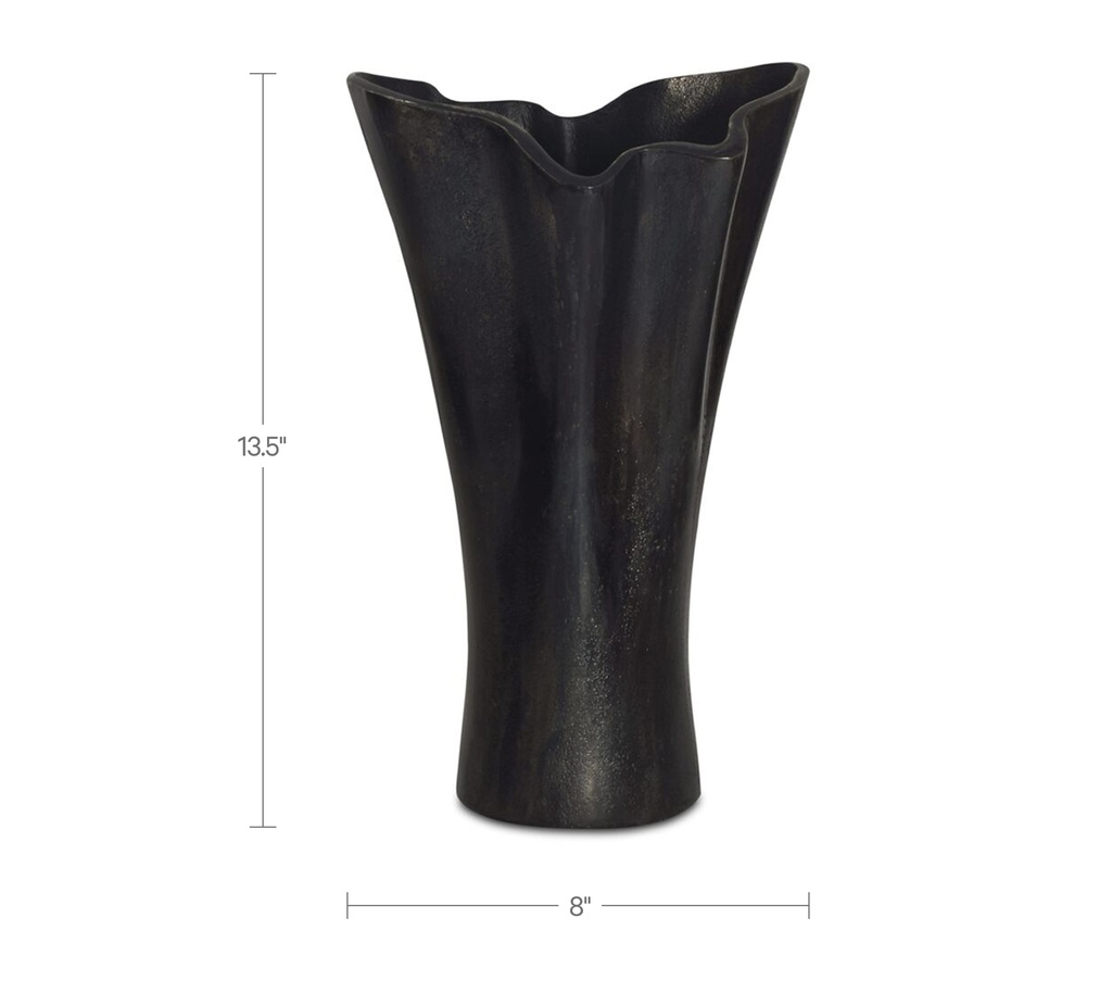 Yeri Cast Aluminum Vase Black - 5