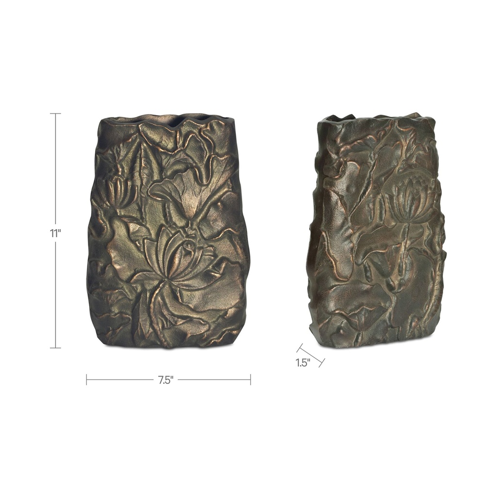 Sabine Cast Aluminum Vase Antique Brass - 5