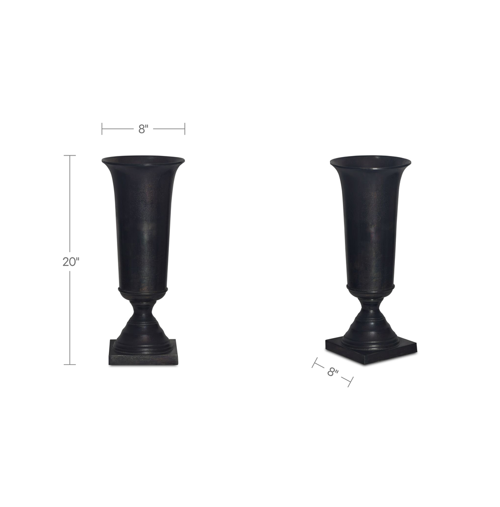 Cassia Cast Aluminum Vase Black - 4