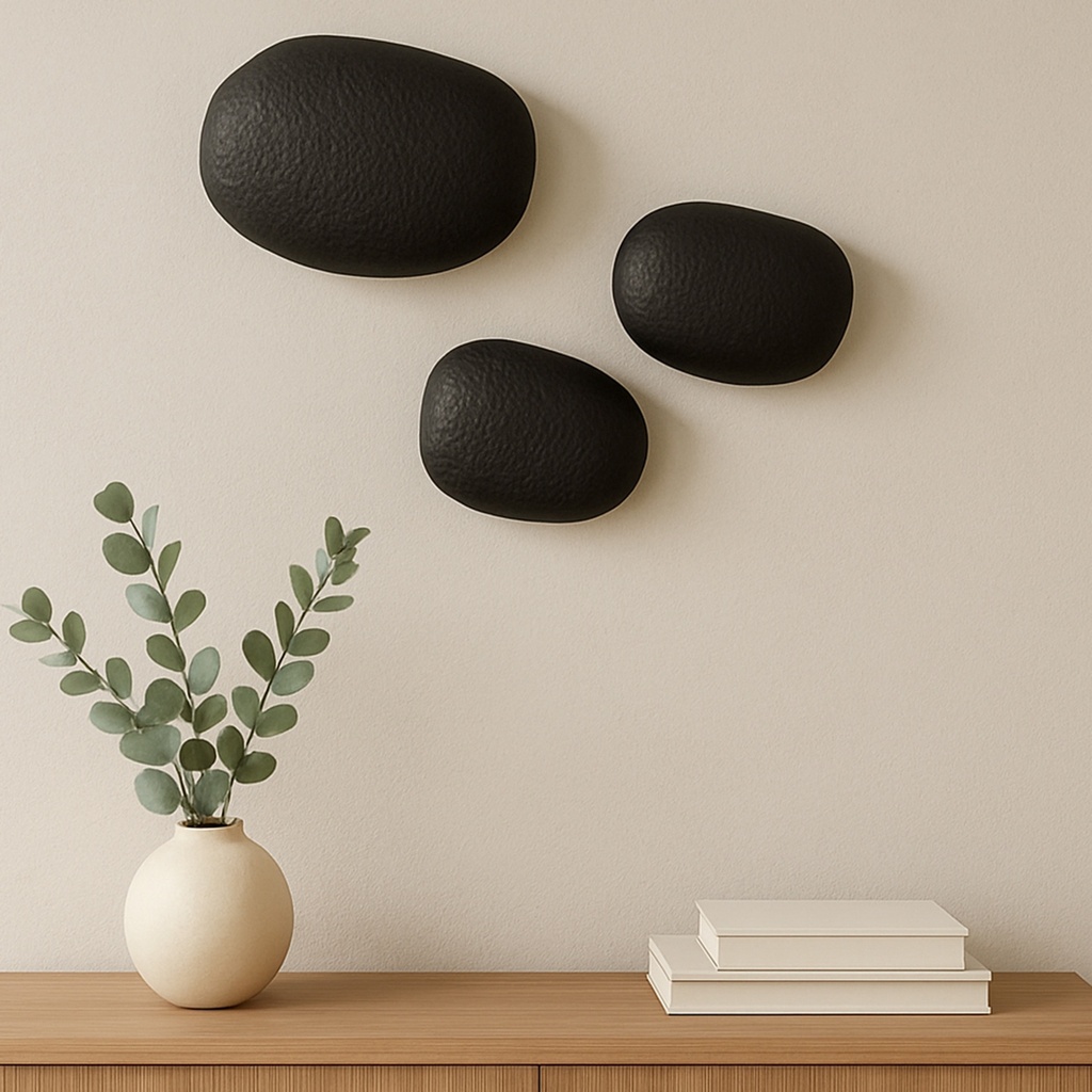 Breton Cast Aluminum Wall Sculpture Black-Set Of 3 - 4