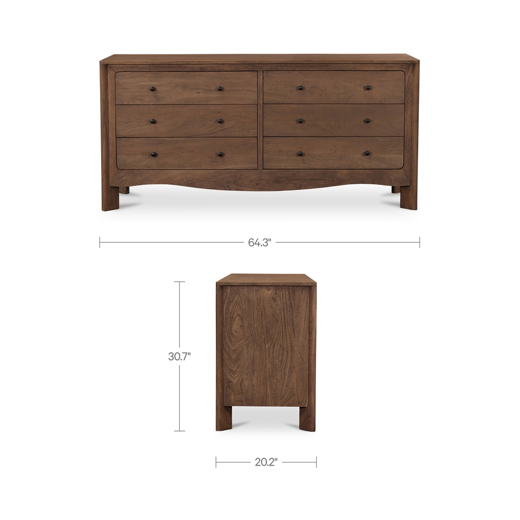 Mabel 6 Drawer Dresser Dark Brown - 13