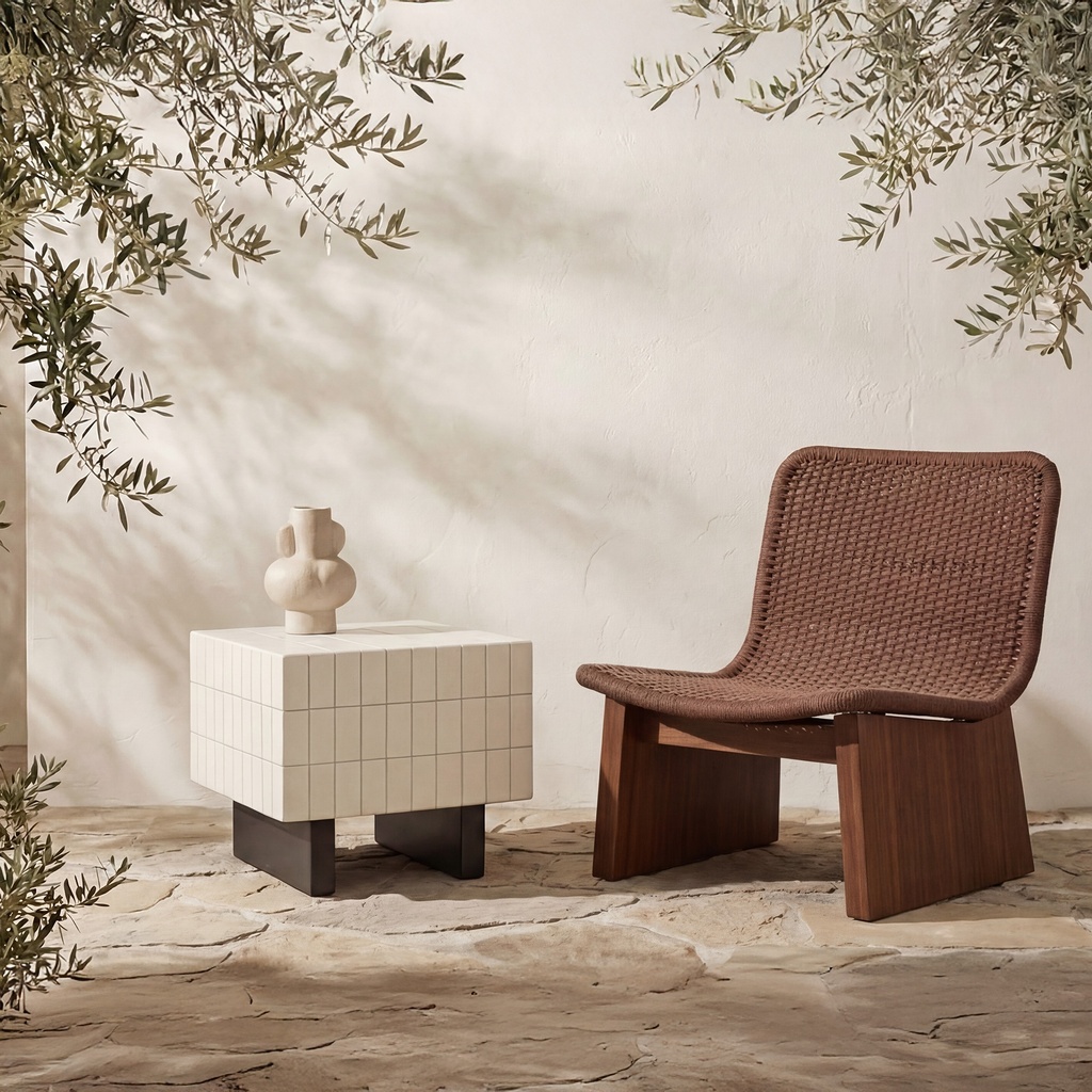 Farren Outdoor Side Table Cream - 5