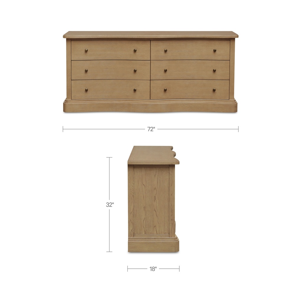 Clarence 6 Drawer Dresser Natural - 6