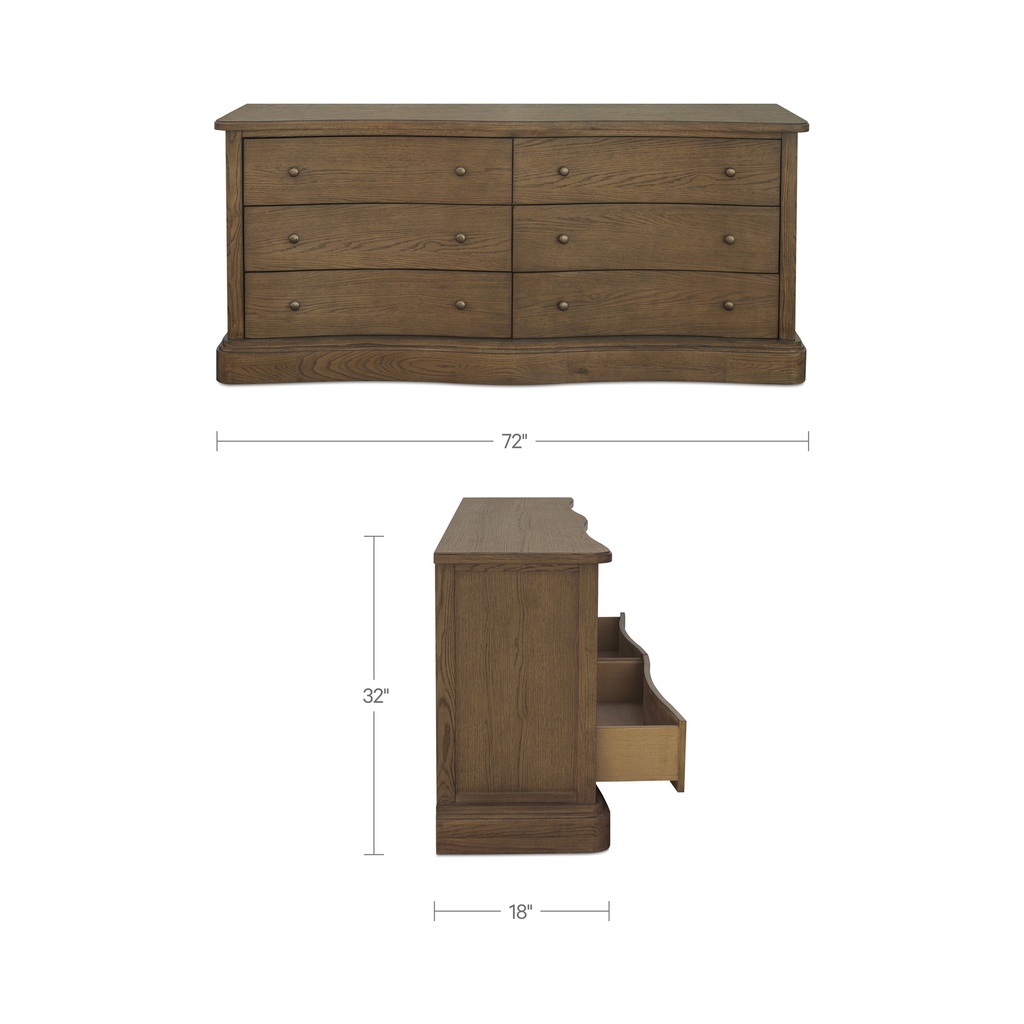 Clarence 6 Drawer Dresser Warm Brown - 7