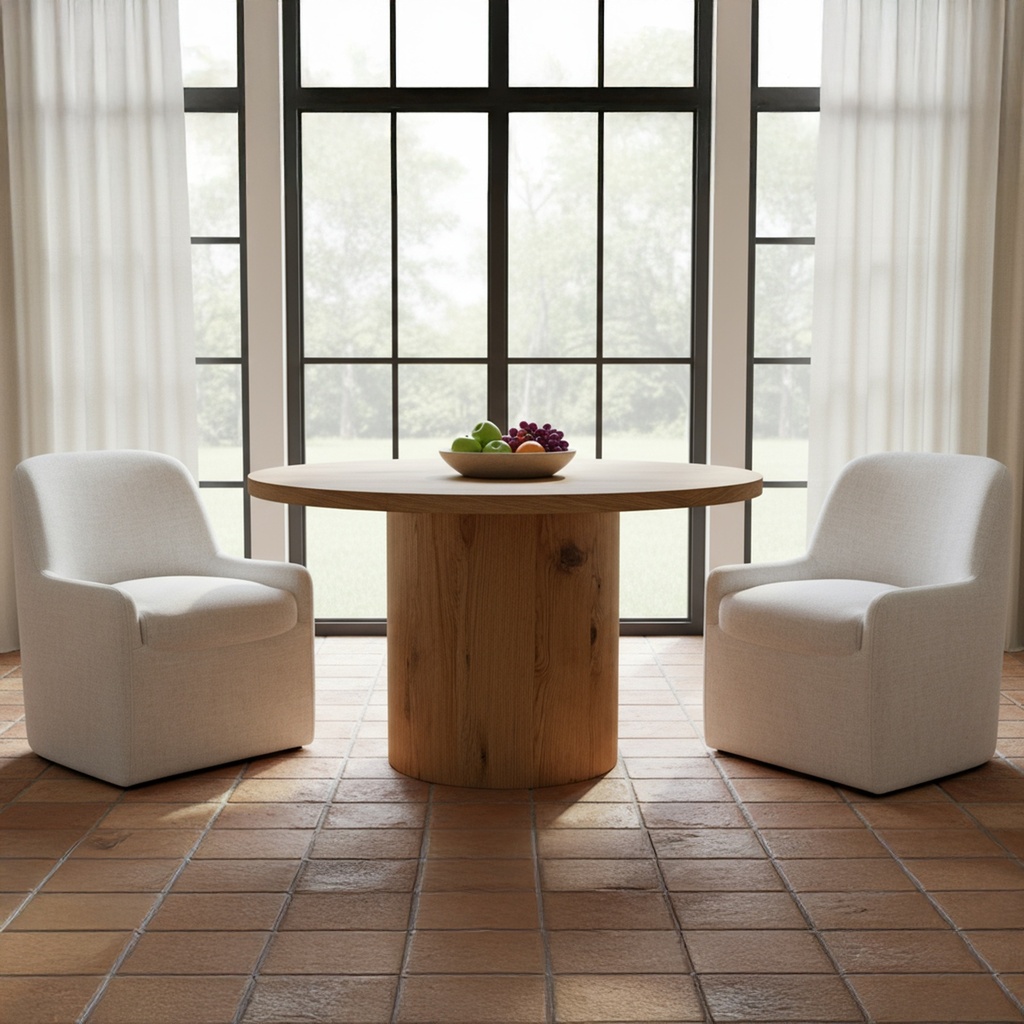 Maisie Rolling Dining Chair Flecked Oat - 6