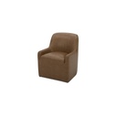 Maisie Rolling Dining Chair Tan Leather - 1